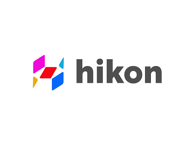 hikon bold design geometric letter h logo logodesign modern simple