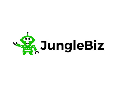 JungleBiz animal bold design dropship geometric logo logodesign modern monkey robot