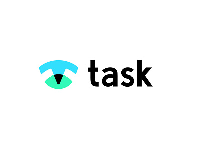 Task bold branding eye geometric letter t logo logodesign modern pin