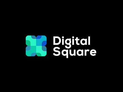 Digital Square 2 abstract agency bold branding design digital geometric logo logodesign modern square