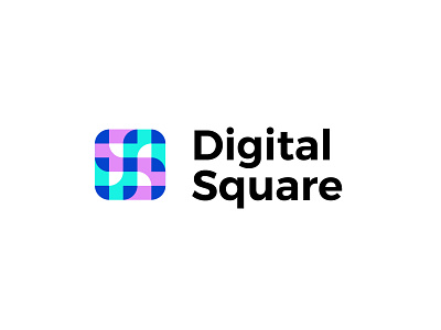 Digital square 4 abstract bold branding design digital geometric logo logodesign modern simple