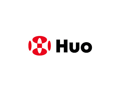 Huo 2 abstract bold branding geometric logo logodesign mobile app modern red shapes