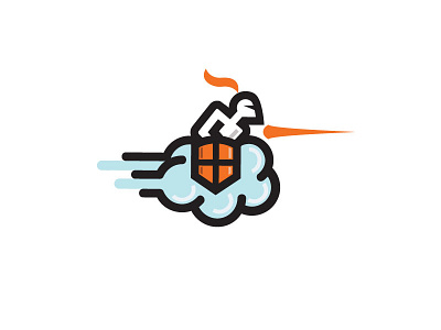 Knight Web Services blue cloud jousting knight logo modern orange shield speed webhosting website
