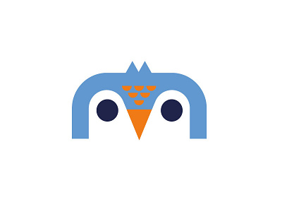 Owl animal flat geometric logo modern owl simple