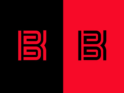 BK b computer illustrator k letterlogo letters logo logodesign modern monline monogram red technology