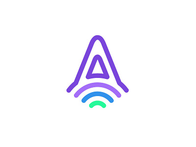 A + rocket + wifi a app boost lettera letterlogo logo modern rocket simple software technology wifi