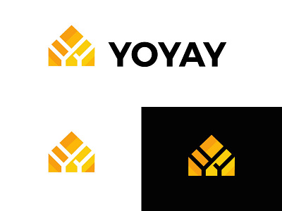 Yoyay bold build constuction fix geometric home house letters logo logodesign modern negative space y