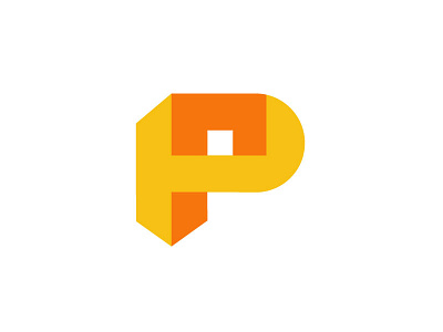 P architect bold construction geometric letter letterlogo logo logodesign orange p solid