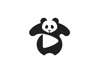Panda + Play animal logo logodesign media modern panda panda logo play play button play icon vector video