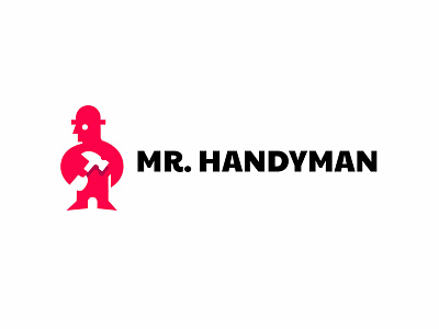 Mr. Handyman architecture bold branding character construction construction worker design hammer logo logodesign modern vector