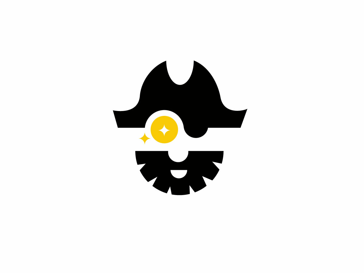 minimalist cryptocurrency pirate logo