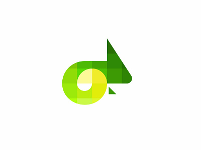 Chameleon 2 animal bold chameleon computer design digital geometric graphic design green logo logodesign modern pixels technology