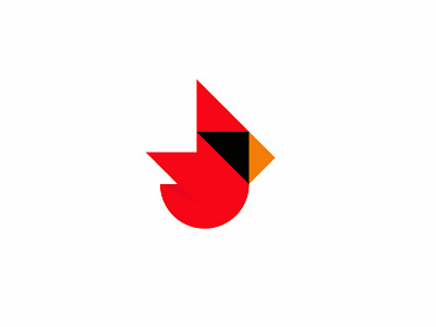 Cardinal 3 animal bird bird logo bold cardinal cardinal logo design fun geometric logo logodesign modern playful red red bird