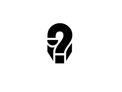 Mysterious Face / Question mark bold design face geometric logo logodesign man modern question