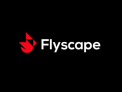 Flyscape animal bird bold cardinal design fly geometric logo logodesign modern travel