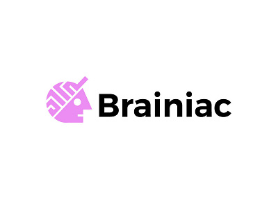 Brainiac brain branding creative design geometric hat logo logodesign modern simple think vector