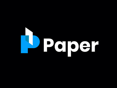 Paper concept bold geometric letter letter p logo logodesign modern p logo paper simple