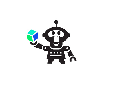 Monkey robot/ box box design dropship geometric logo logodesign modern monkey robot shipping