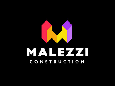 Malezzi construction architecture bold construction design geometric logo logodesign modern