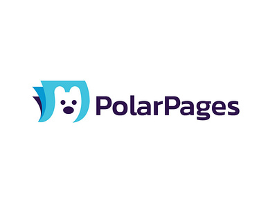 PolarPages animal design directory logo logodesign modern pages paper polar polar bear search vector