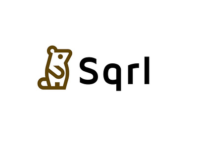 Sqrl animal design logo logodesign modern simple squirrel technology