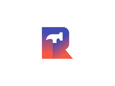 Letter R / hammer bold design geometric hammer letter logo logodesign modern r