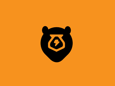 GrizzlyBolt #2 animal bear bold bolt geometric grizzly logo logodesign modern