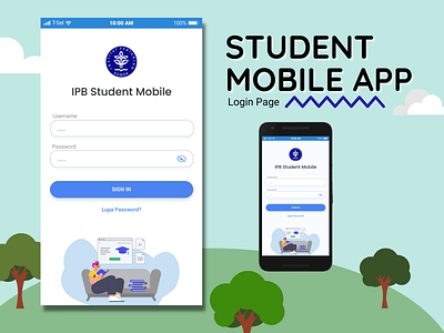 Student Mobile App (Login Page) branding ipb student ui