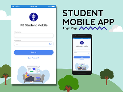 Student Mobile App (Login Page) branding ipb student ui
