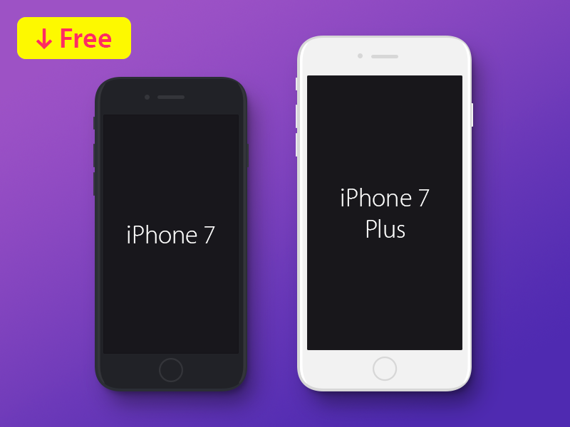 Download iPhone 7 & iPhone 7 Plus Flat Mockup Free by Konstantin on ...