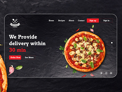 Landing Page for an Food Restaurant
