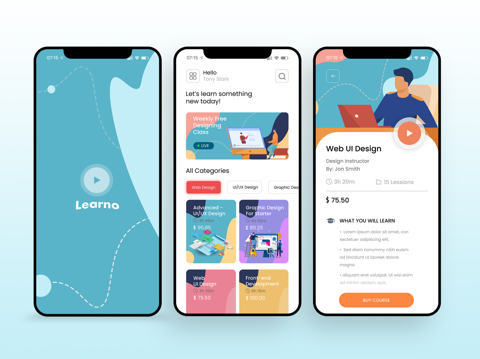 E-Learning app exploration by Balamahendran K on Dribbble