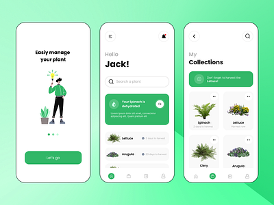 Plant Management app exploration Screens app ui design branding design graphic design illustration mobile app plant management ui ui design ui designer vector web app web ui