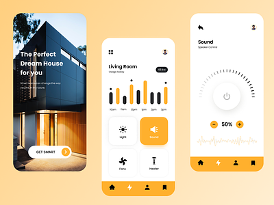 Smart Home Control app UI app ui design graphic design icon illustration logo mobile app smart home ui ui design ui practice vector visual design