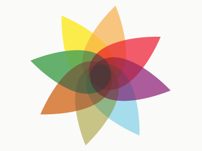 Flowery icon colour flower logo rainbow