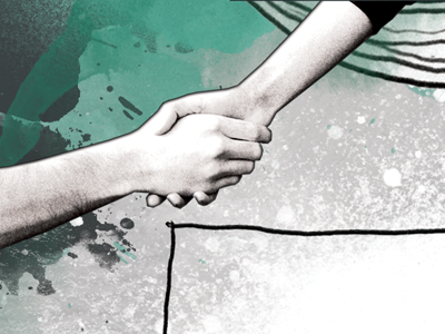 Deal! graphics handshake illustration splatter watercolour