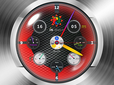 IN-Watch | Concept Red illumination animation app branding clock concept design icon illustration in watch logo typography ui ux watch