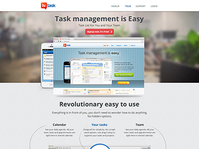 Hitask.com landing design landing page ui uxux web