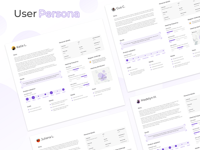 User Persona | UI/UX component design design system figma interface layout persona personal project research story template typography ui user user experience user interface user persona ux web web design