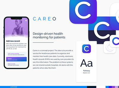 GU Capstone Project | Careo iOS Health capstone component design georgetown grad school gradient interface layout library mobile product design styleguide system ui ux