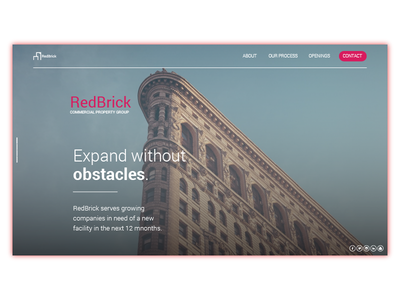 RedBrick Landing Page commercial design interface landing page real estate ui web web design