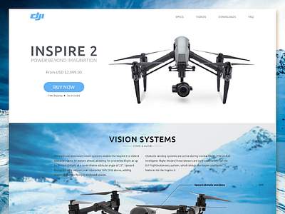 DJI Landing | Inspire 2 branding concept dji drone flat interface ui ux web web design xd