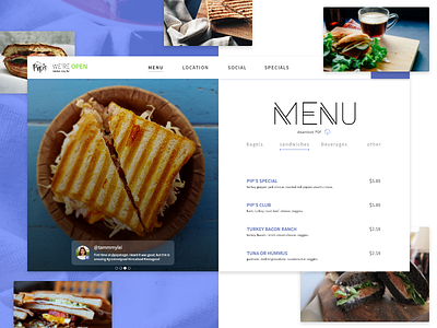 Restaurant Menu accordion download landing list menu navigation restaurant split tabs ui ux web