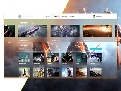 Game Dashboard by Tyler Wain on Dribbble