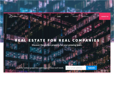 Real Estate Home container design email form home interaction landing nav ui ux web web design