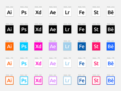 Adobe Product Icons by Tyler Wain on Dribbble