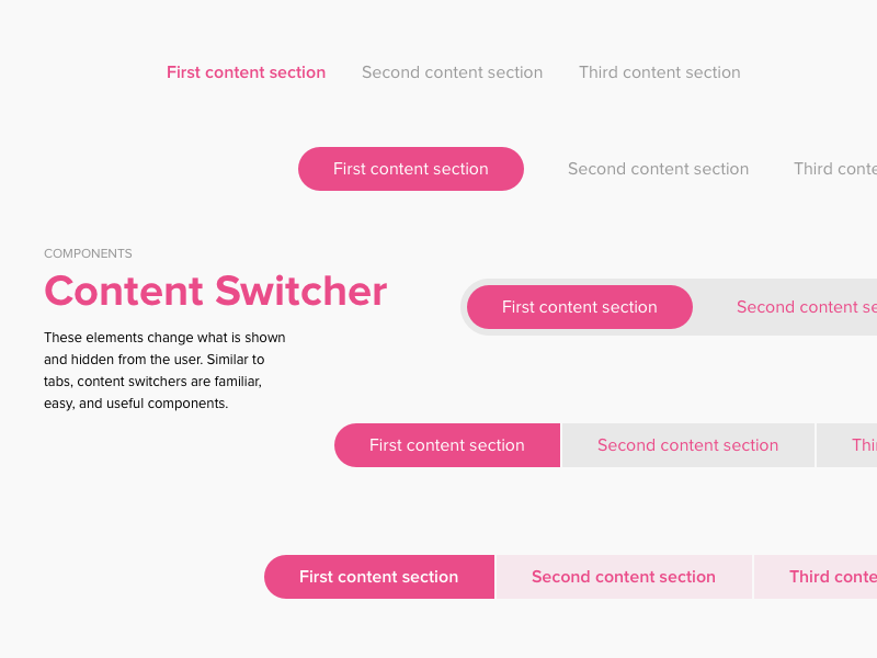 Content net ua. Content Switcher. Свитчер дизайн. Свитчеры в веб дизайне. Свитчер UX.