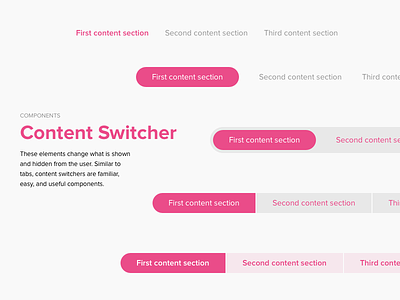 Content Switcher component content switcher controls design system element form input interface patterns ui ux web