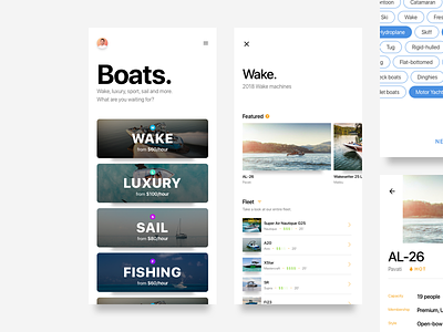 Boat membership boat cards design ios layout membership mobile pricing sketch ui ux wake