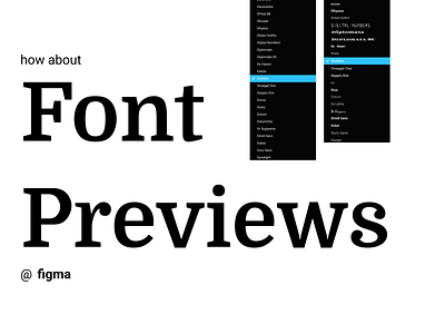 Figma | Font Previews design tools elements experience figma fonts interface layout text styles ui